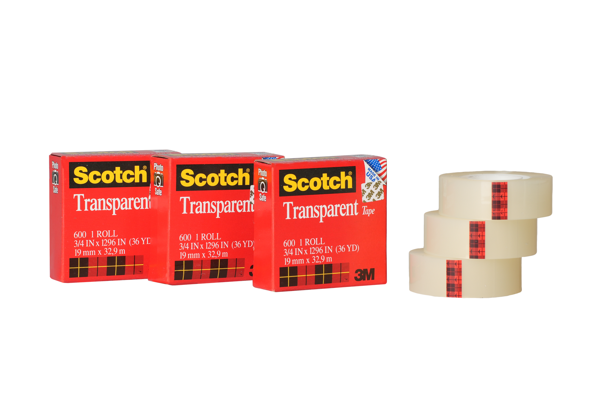 3M 600 Scotch® Transparent Tape - 1 x 72 yds